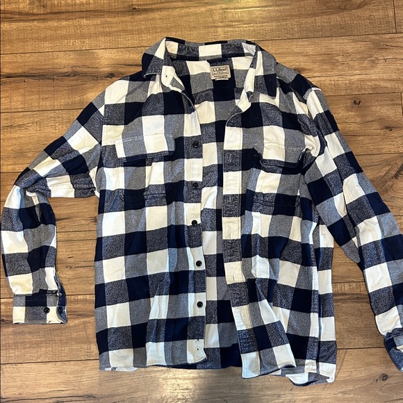 L.L. Bean Other - L.L. Bean Navy and White Plaid Men's Flannel